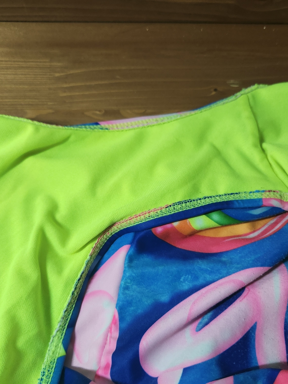 Justice Big Girl Blue Pool Floaty Rainbow Flamingo Popsicle One-Piece Swimsuit - Picture 8 of 8